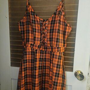 Orange Plaid Dress